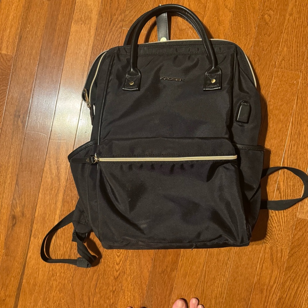 Black Backpack with charger